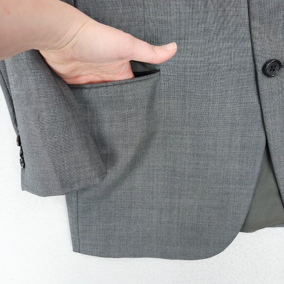 Hickey Freeman Jacket Mens 42 Regular Gray Worsted Wool Union Made Blazer Suit - Picture 4 of 16